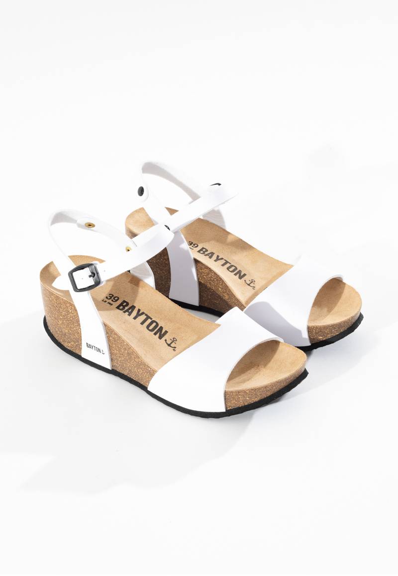 Maya White Wedge and Semi-Wedge Sandals