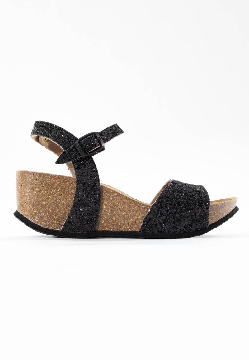 Maya Black Wedge and Semi-Wedge Sandals