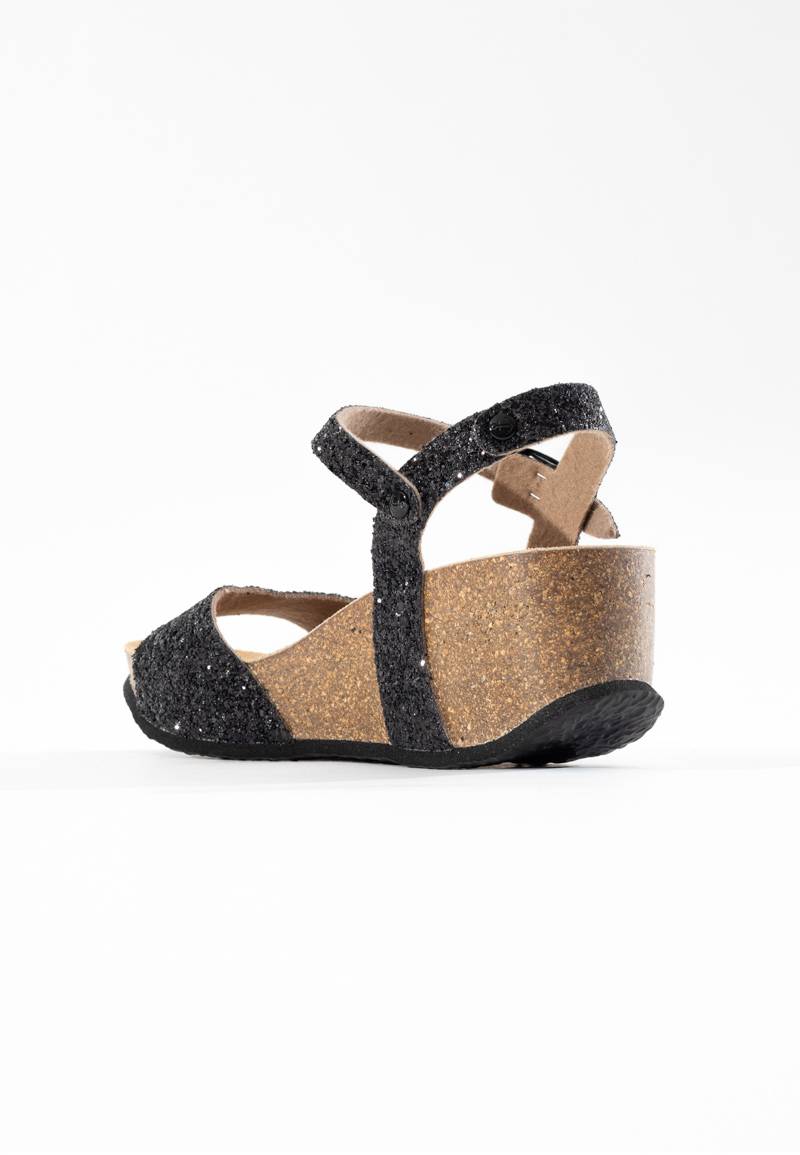 Maya Black Wedge and Semi-Wedge Sandals