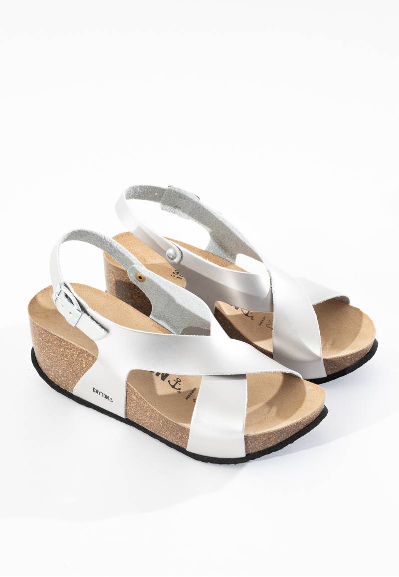 Rea Silver Wedge and Semi-Wedge Sandals