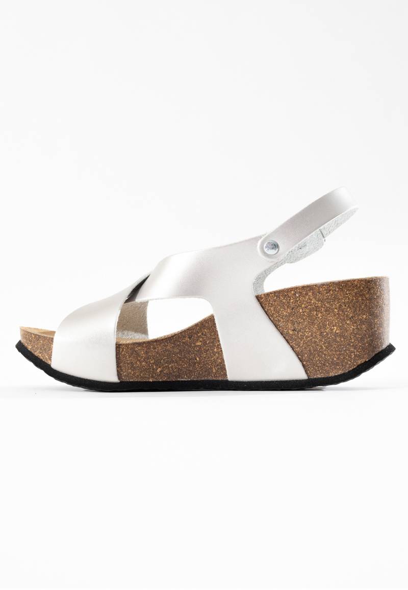 Rea Silver Wedge and Semi-Wedge Sandals