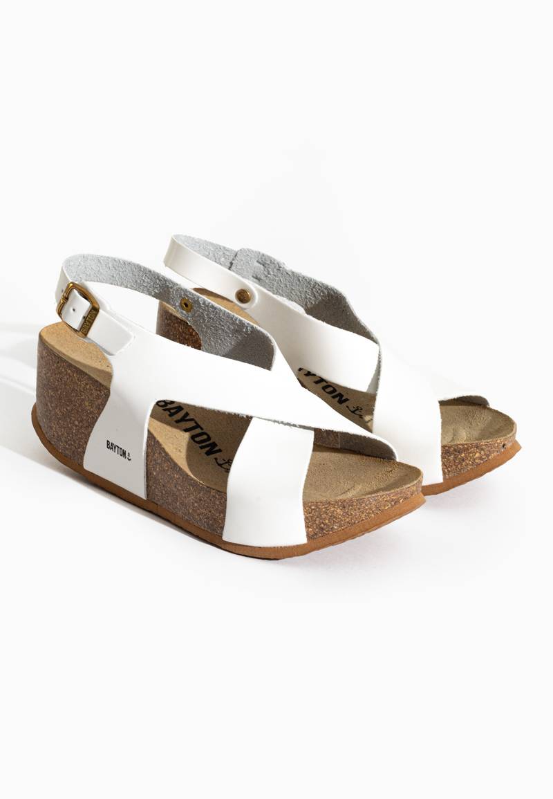 Sandalias Rea Cuña Y Semicuña Blanco