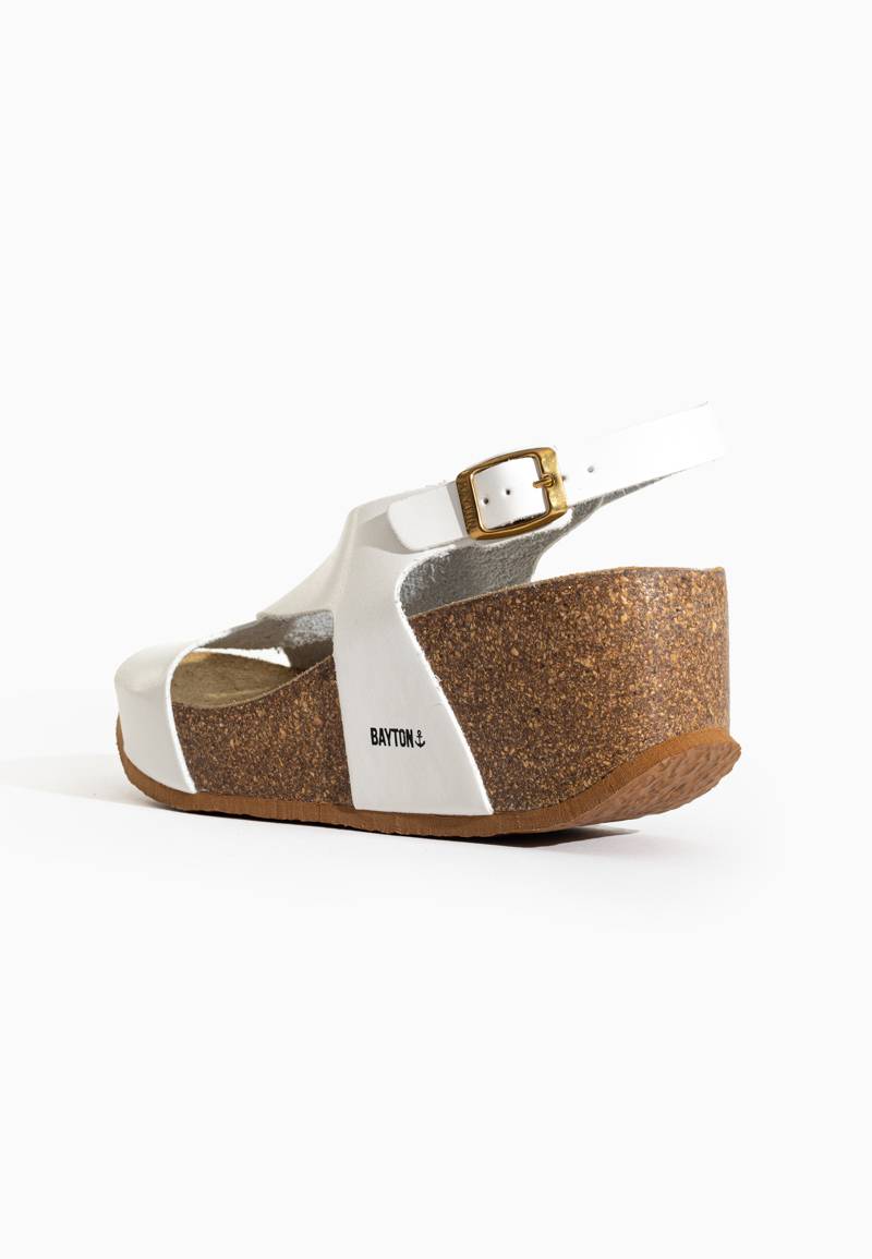 Rea White Wedge and Semi-Wedge Sandals