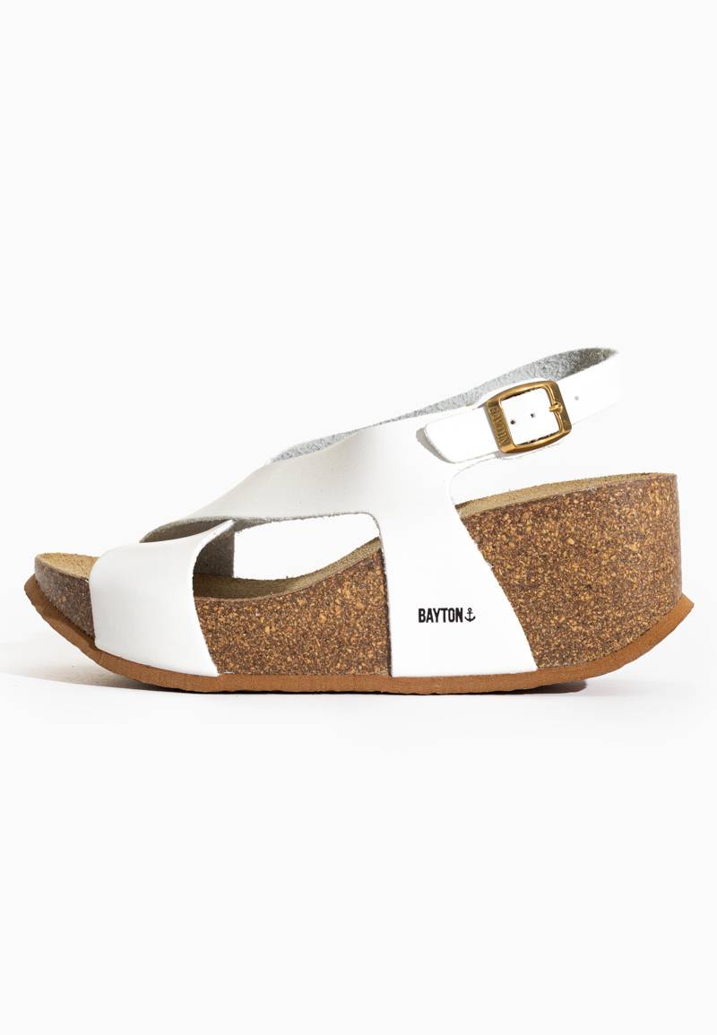 Rea White Wedge and Semi-Wedge Sandals