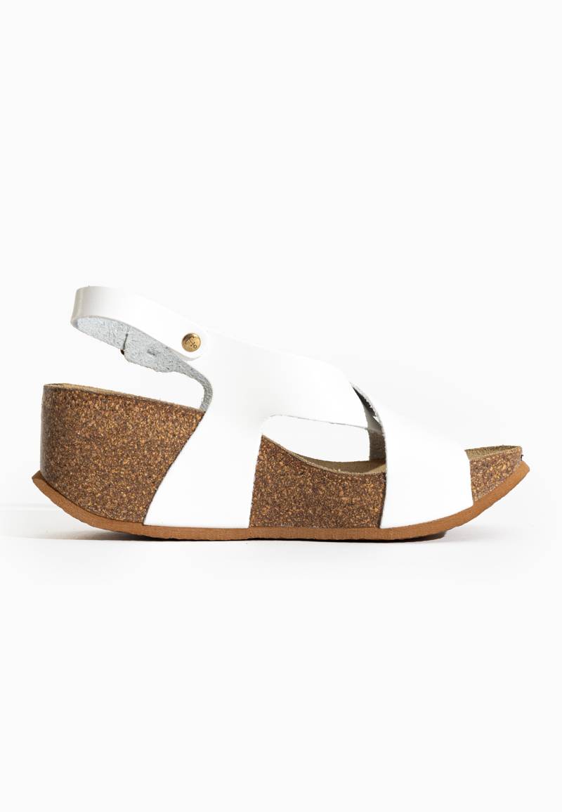 Sandalias Rea Cuña Y Semicuña Blanco