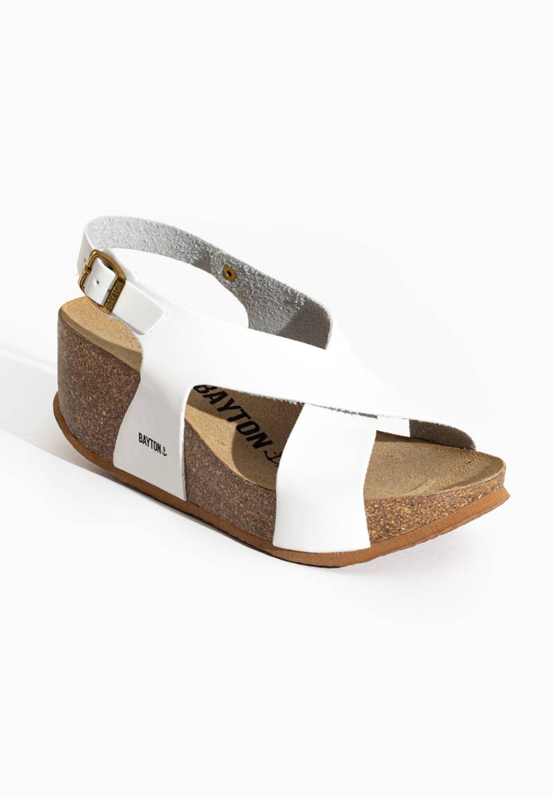 Rea White Wedge and Semi-Wedge Sandals