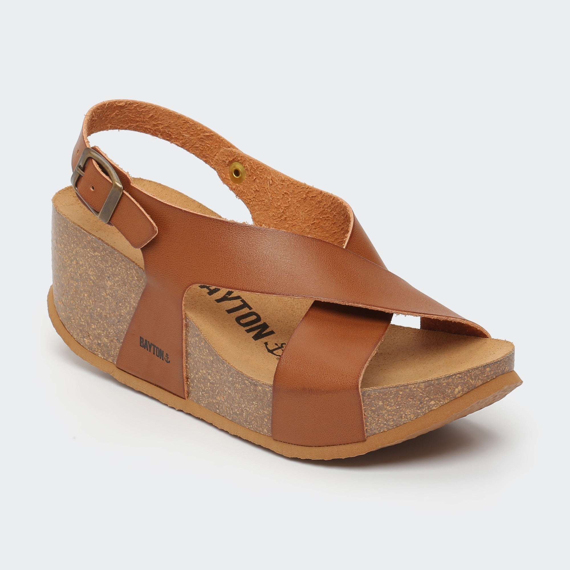 Rea Camel Wedge and Semi-Wedge Sandals