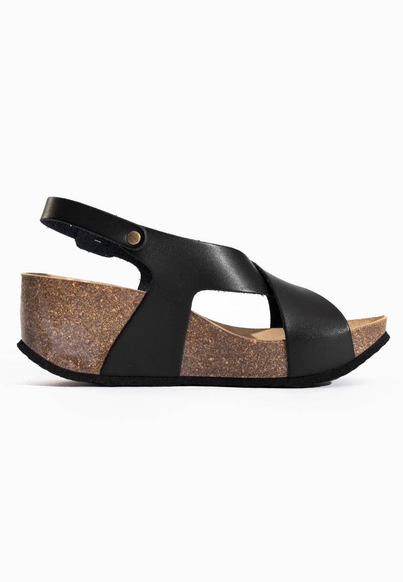 Rea Black Wedge and Semi-Wedge Sandals