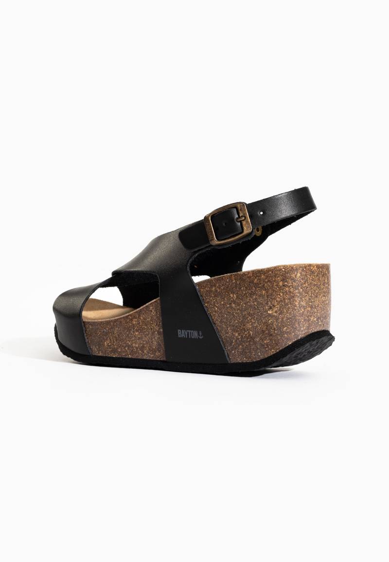 Rea Black Wedge and Semi-Wedge Sandals