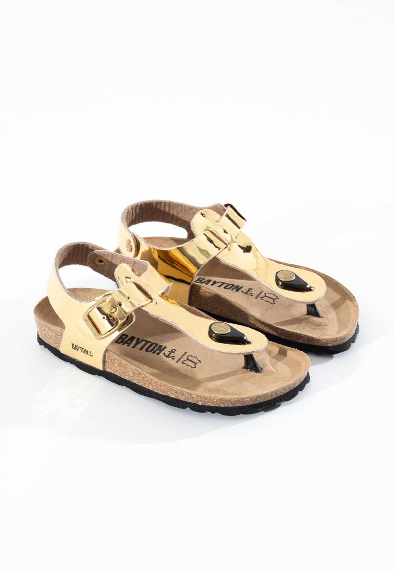 Rhea Gold Toe-Toe Sandals