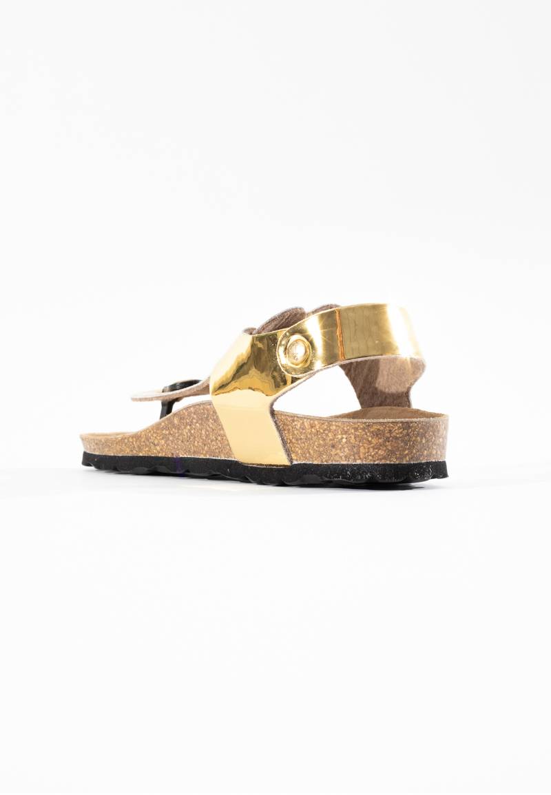 Rhea Gold Toe-Toe Sandals