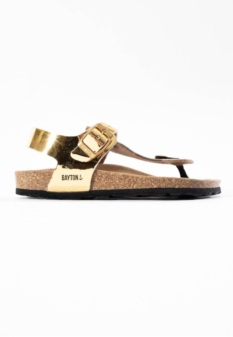 Rhea Gold Toe-Toe Sandals