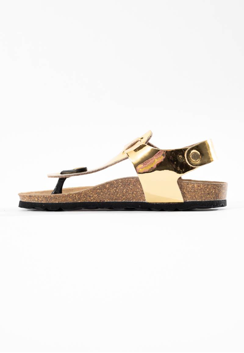 Rhea Gold Toe-Toe Sandals