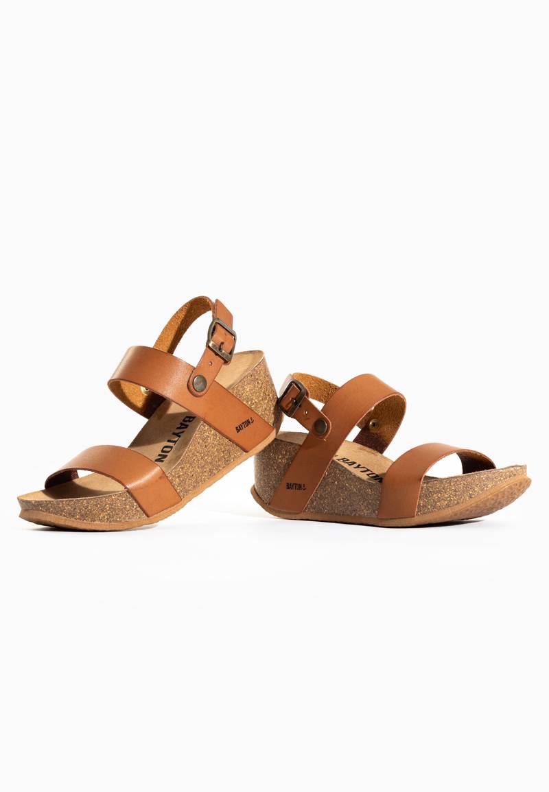 Selene Camel Wedge and Semi-Wedge Sandals