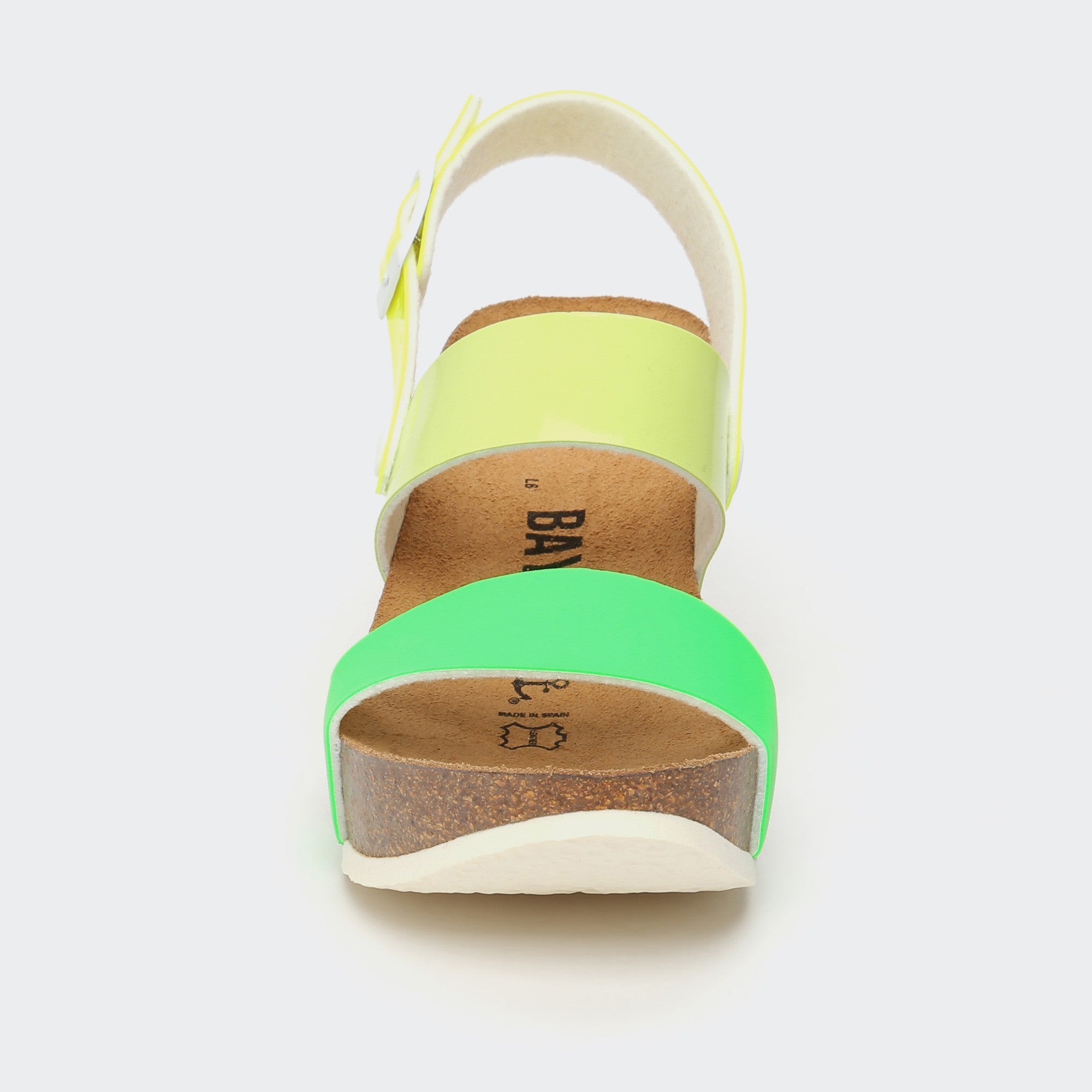 Sandalias Selene De Cuña Y Semicuña Verde Y Amarillo