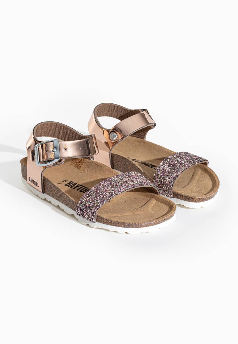 Tyche Rose Gold Multi-Strap Sandals