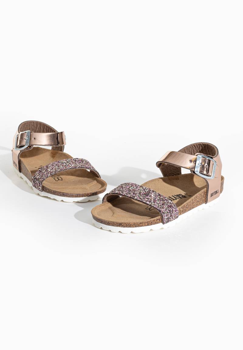 Tyche Rose Gold Multi-Strap Sandals