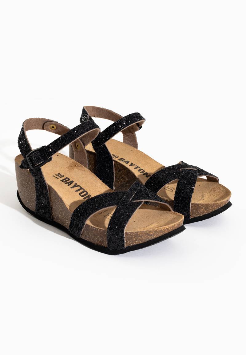 Venus Black Wedge and Semi-Wedge Sandals