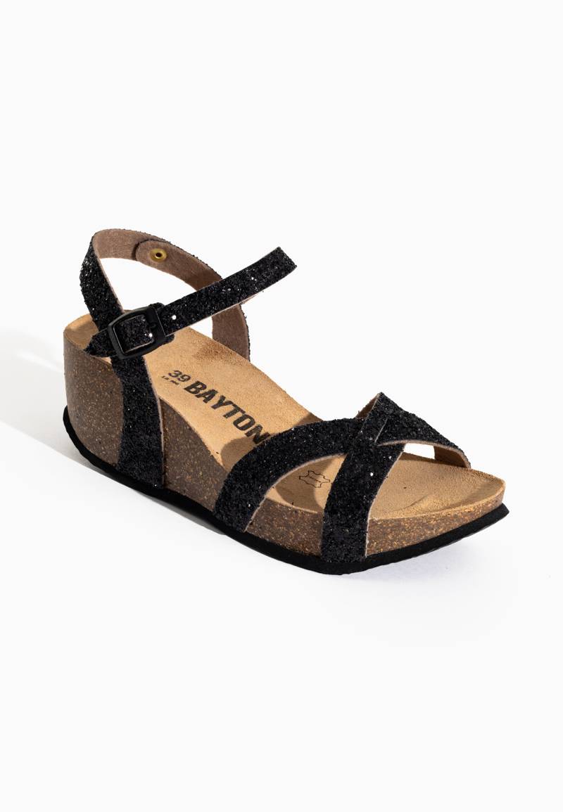 Venus Black Wedge and Semi-Wedge Sandals