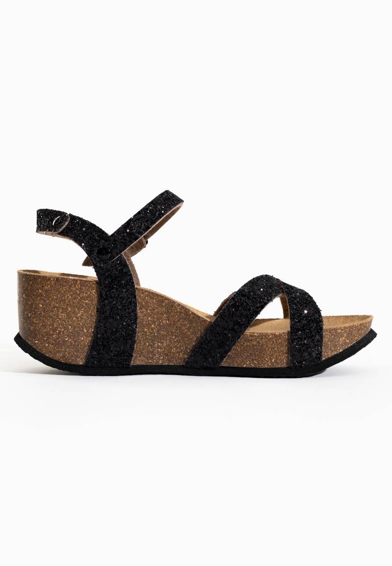 Venus Black Wedge and Semi-Wedge Sandals