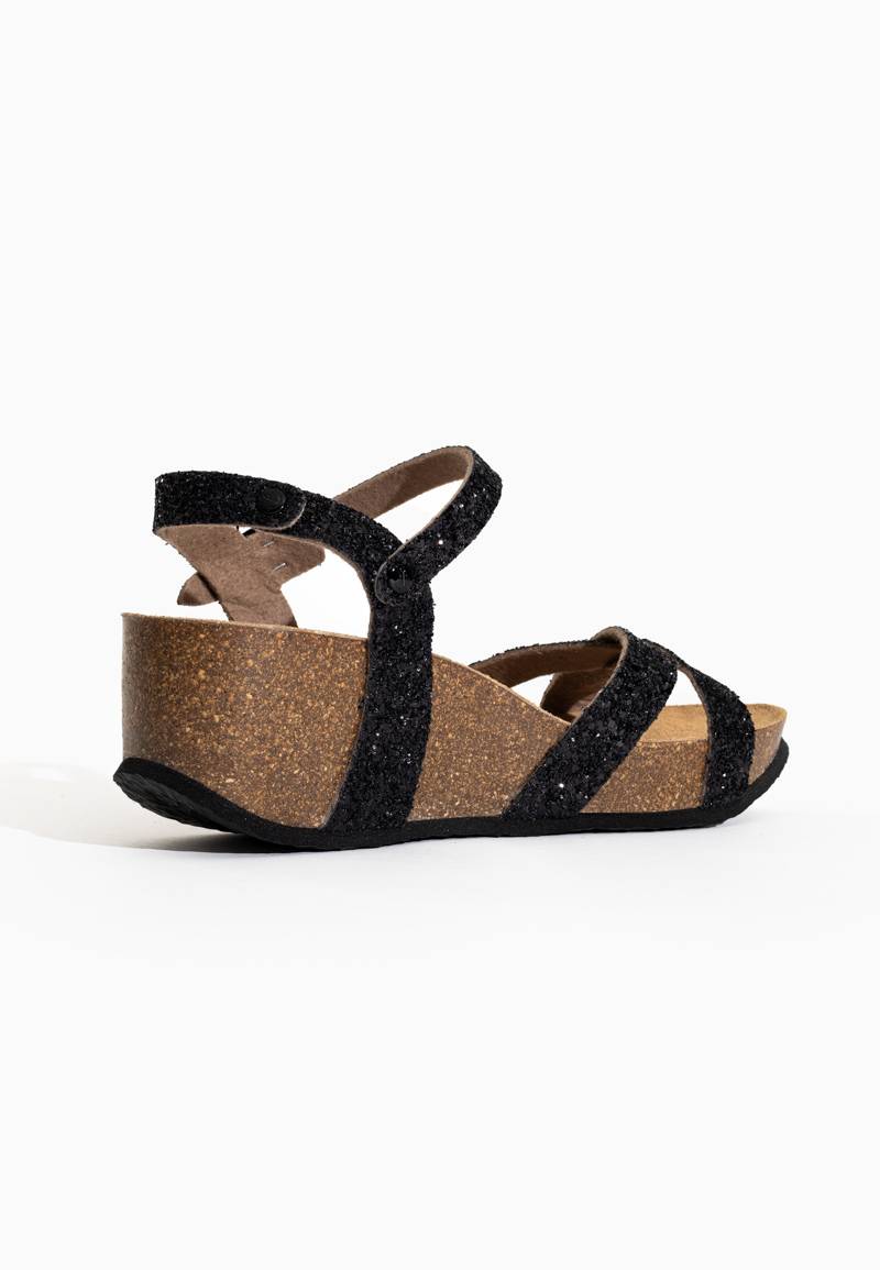 Venus Black Wedge and Semi-Wedge Sandals