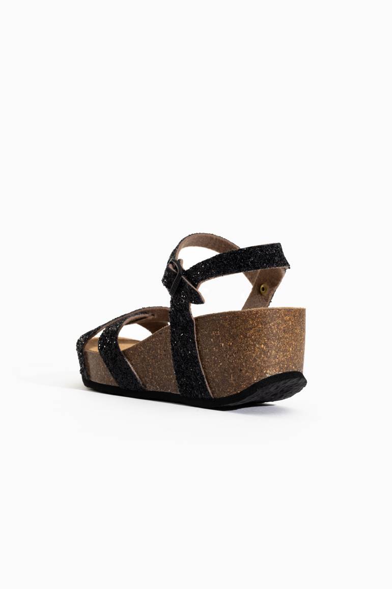 Venus Black Wedge and Semi-Wedge Sandals