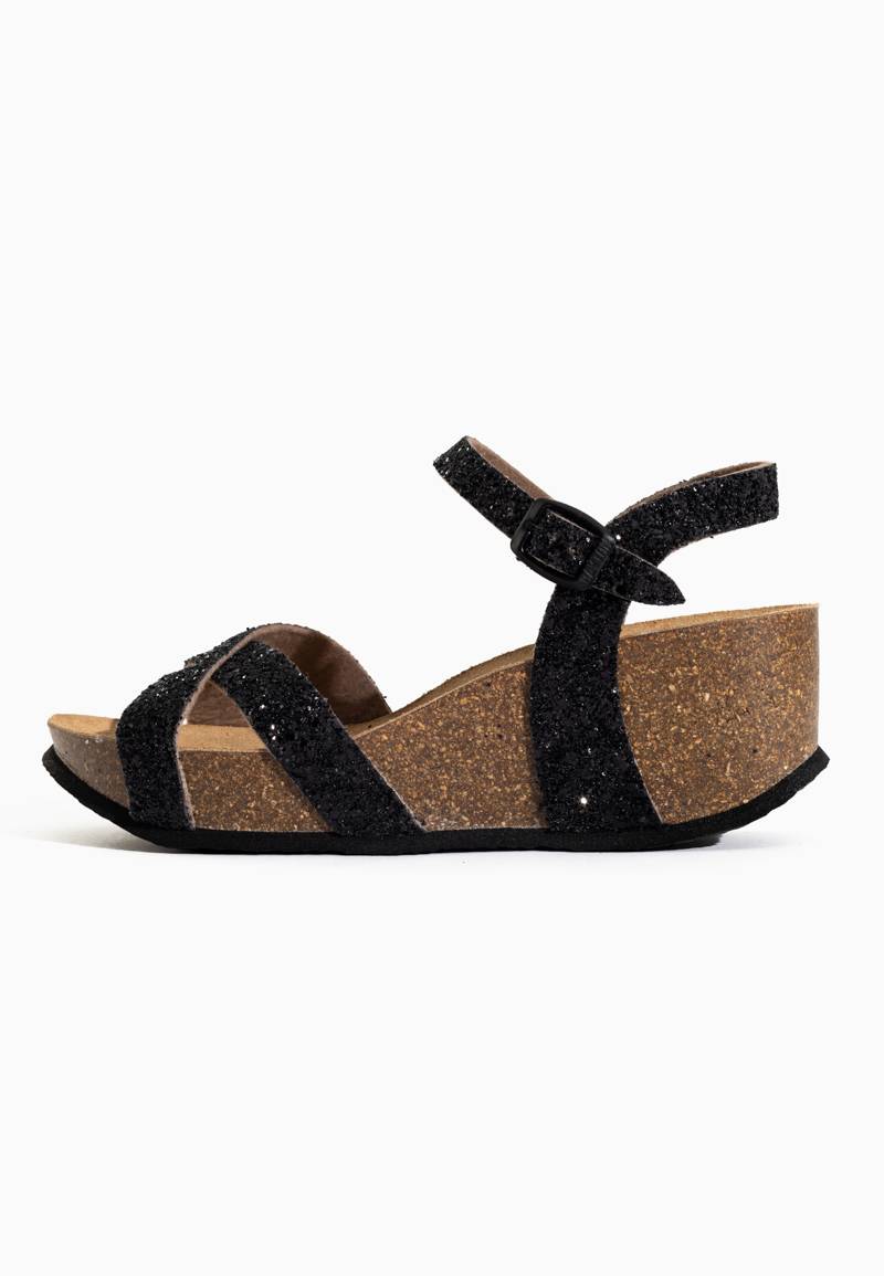 Venus Black Wedge and Semi-Wedge Sandals