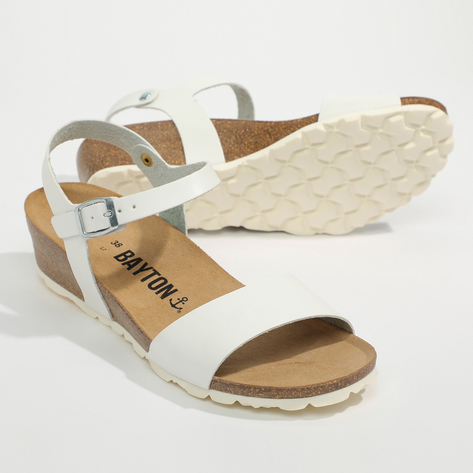 Wodonga White Wedge and Semi-Wedge Sandals