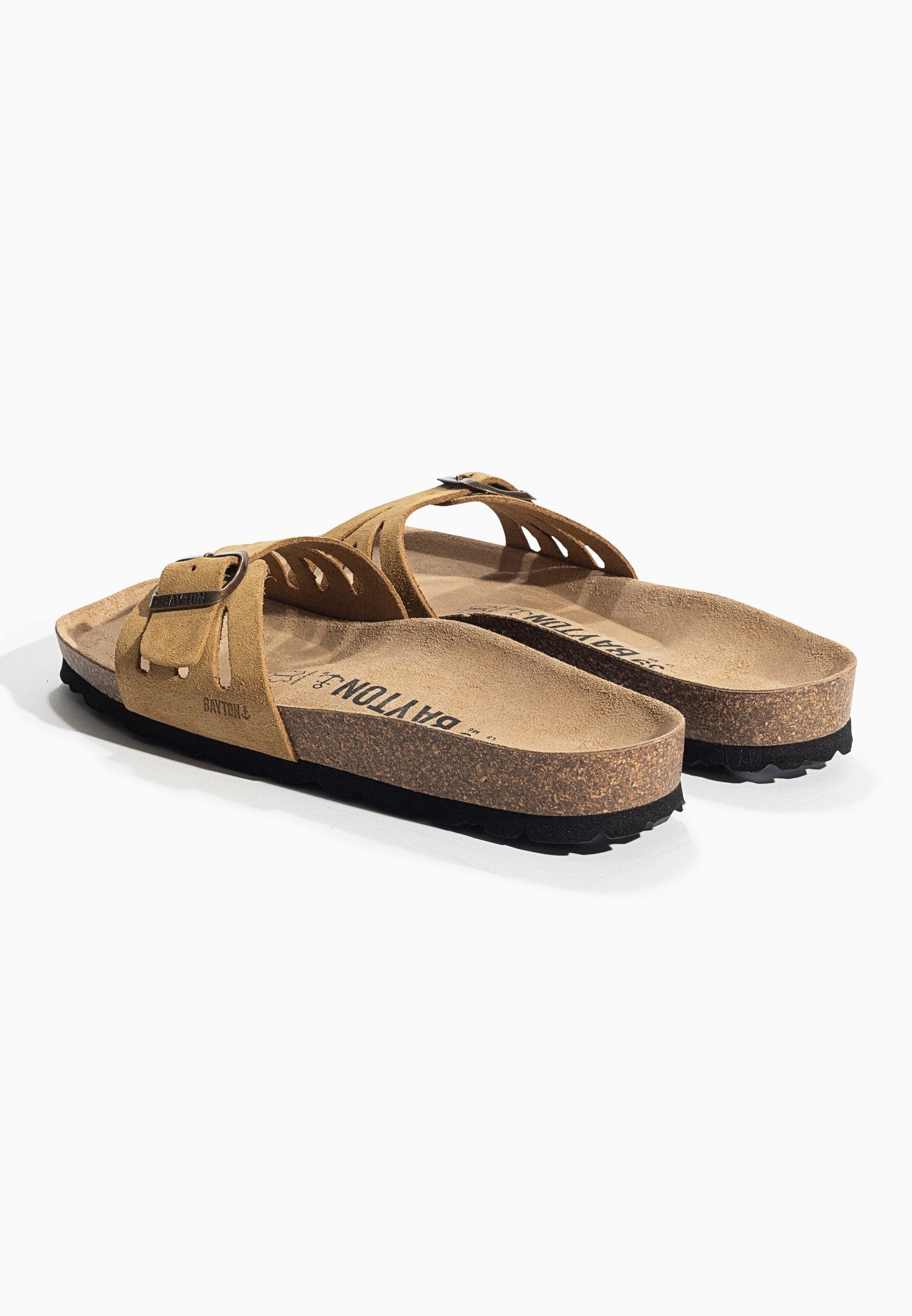 Sandales 1 Bride Athena Camel en Cuir Suédé