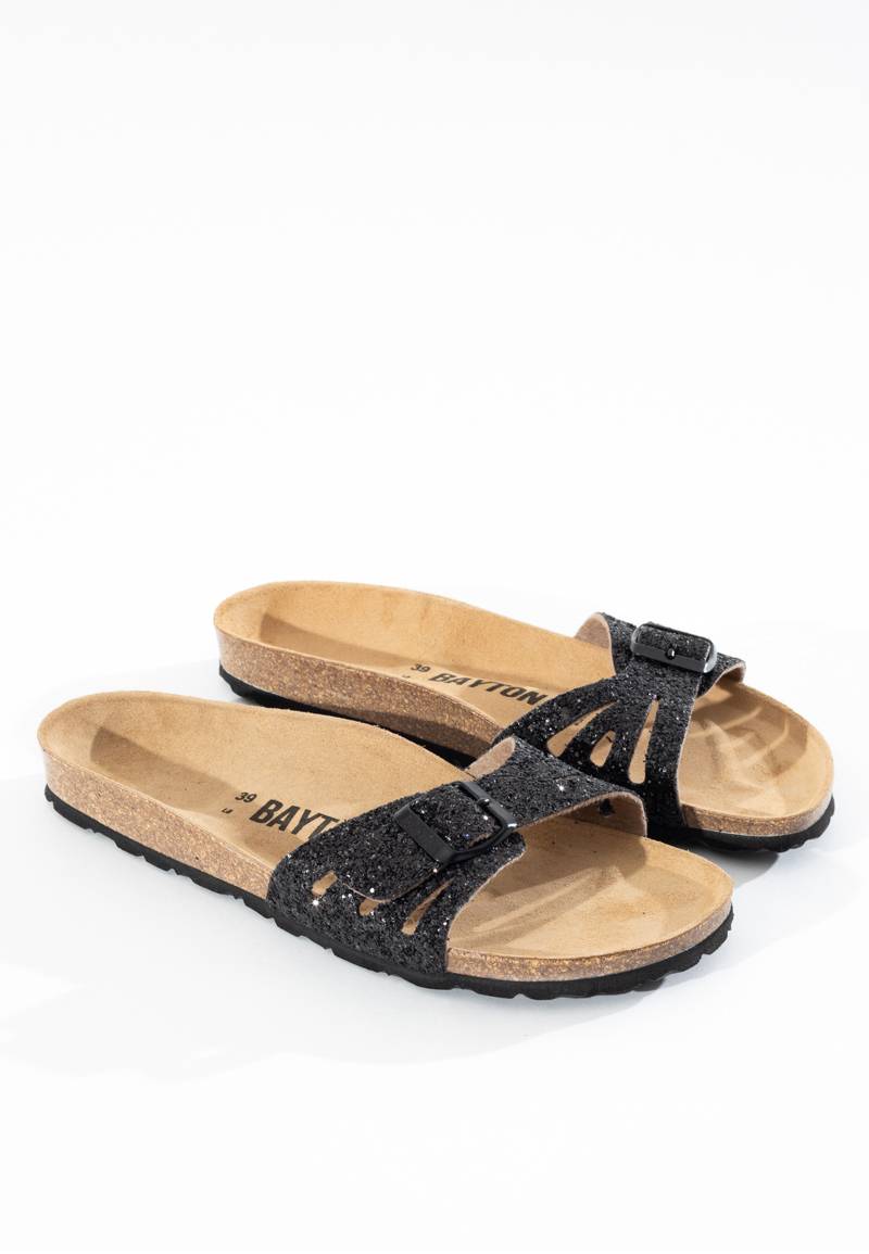 Athena Black 1 Strap Sandals