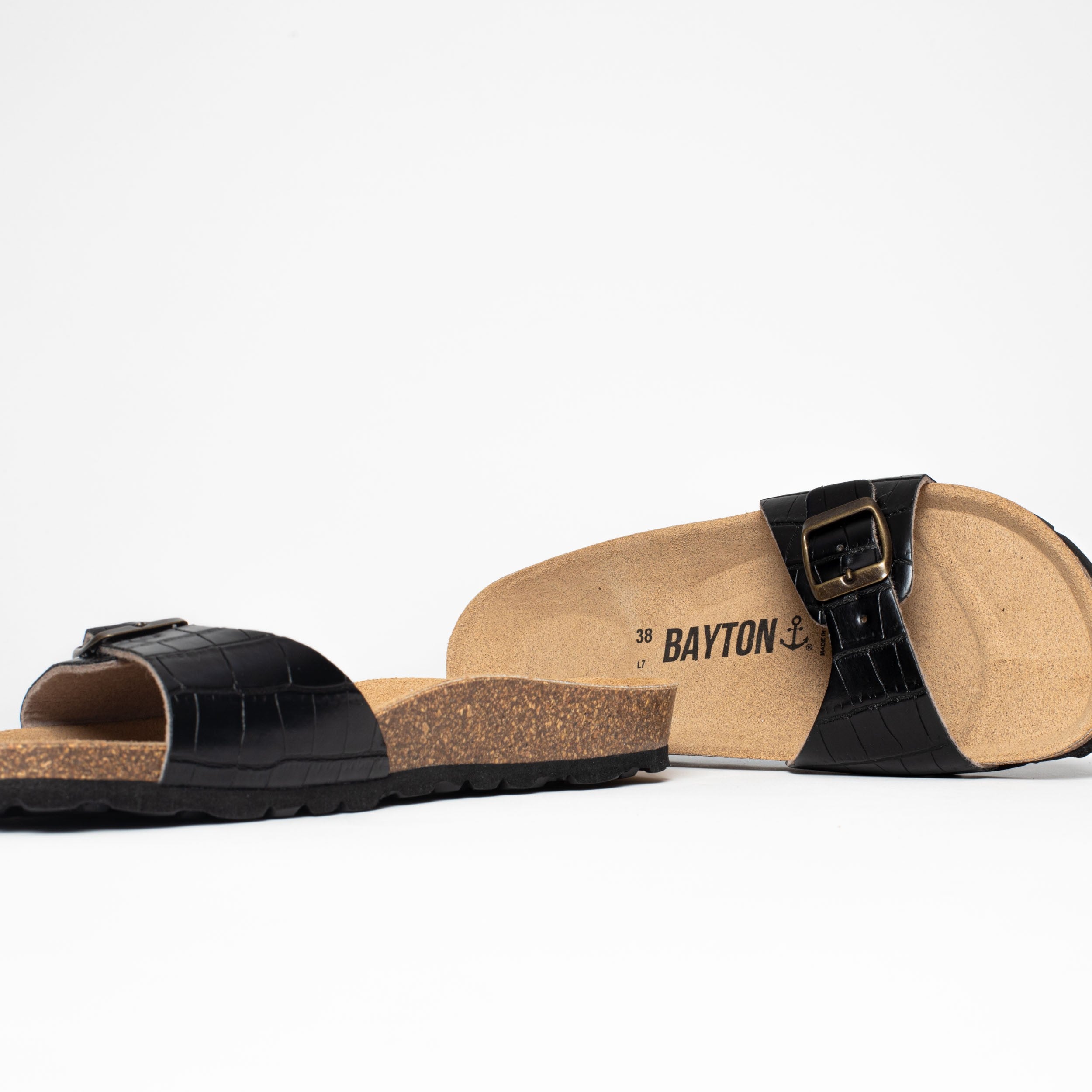 Zephyr Black 1 Strap Sandals