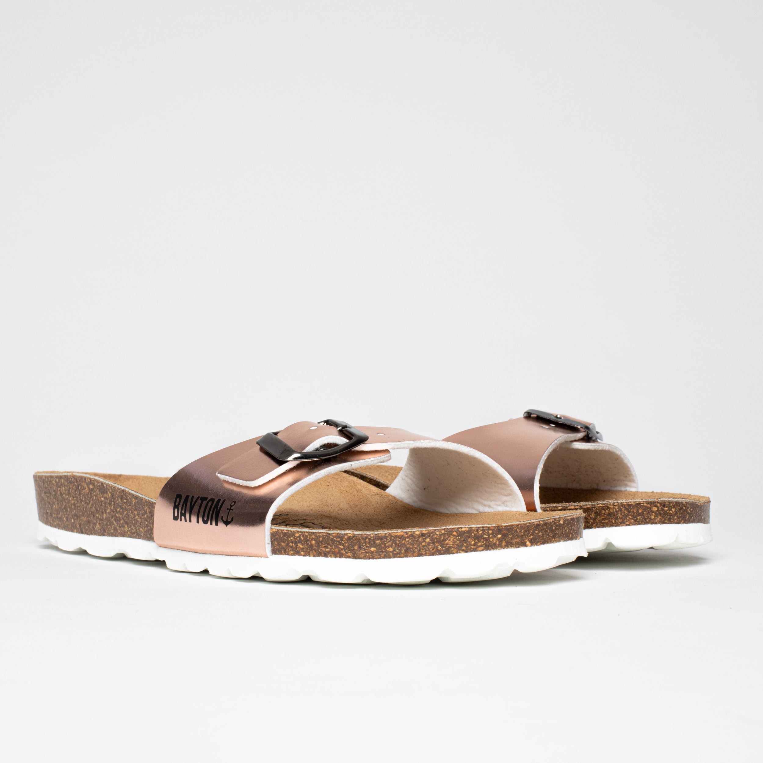 Sandalias Zephyr con 1 correa en oro rosa