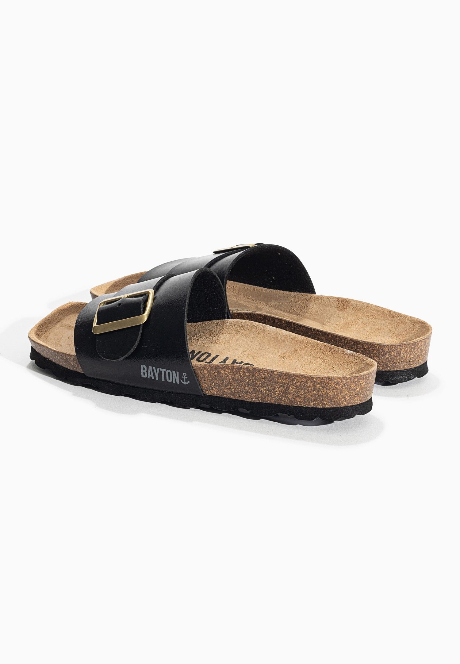 Orense Black 1 Strap Sandals