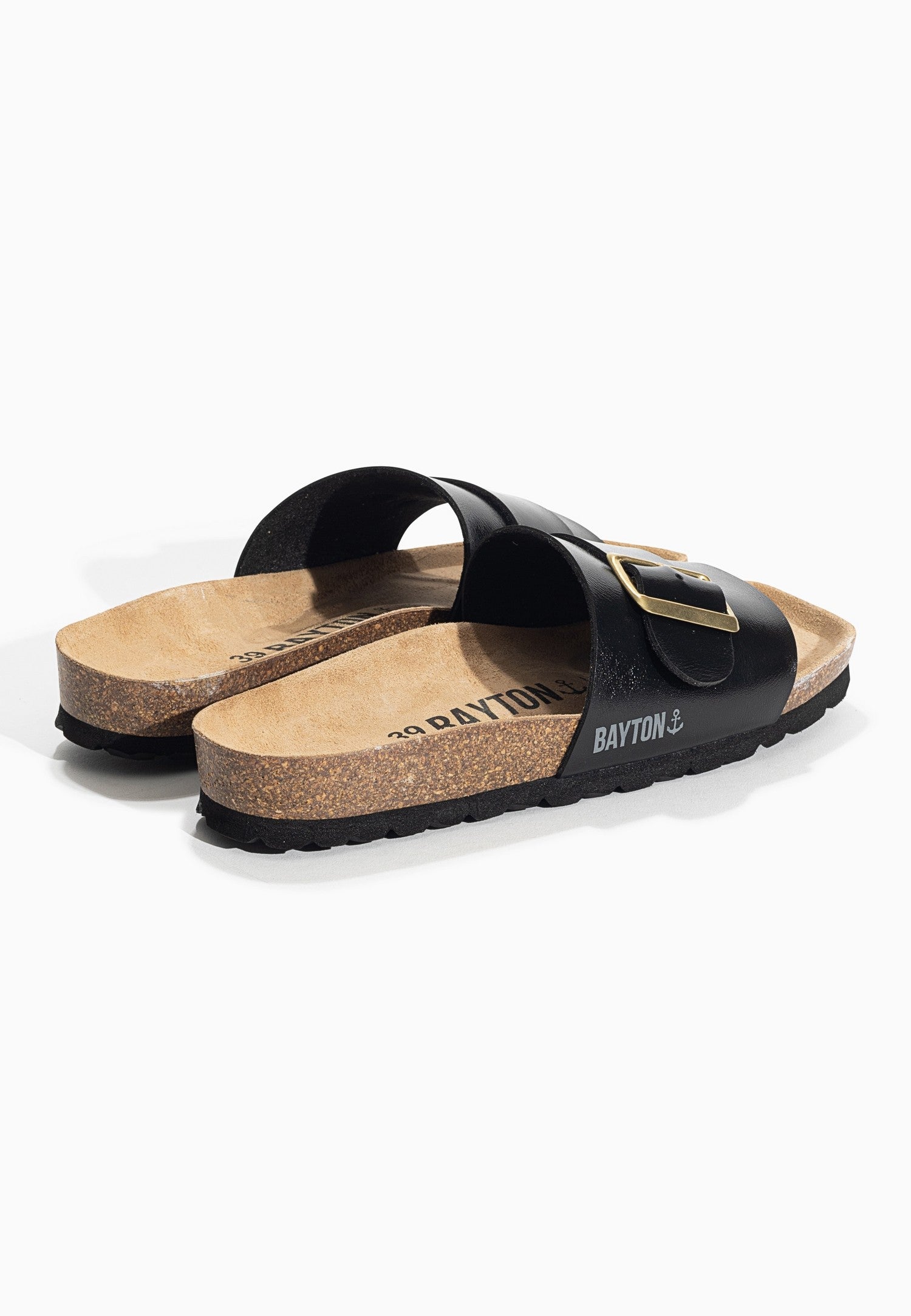 Orense Black 1 Strap Sandals