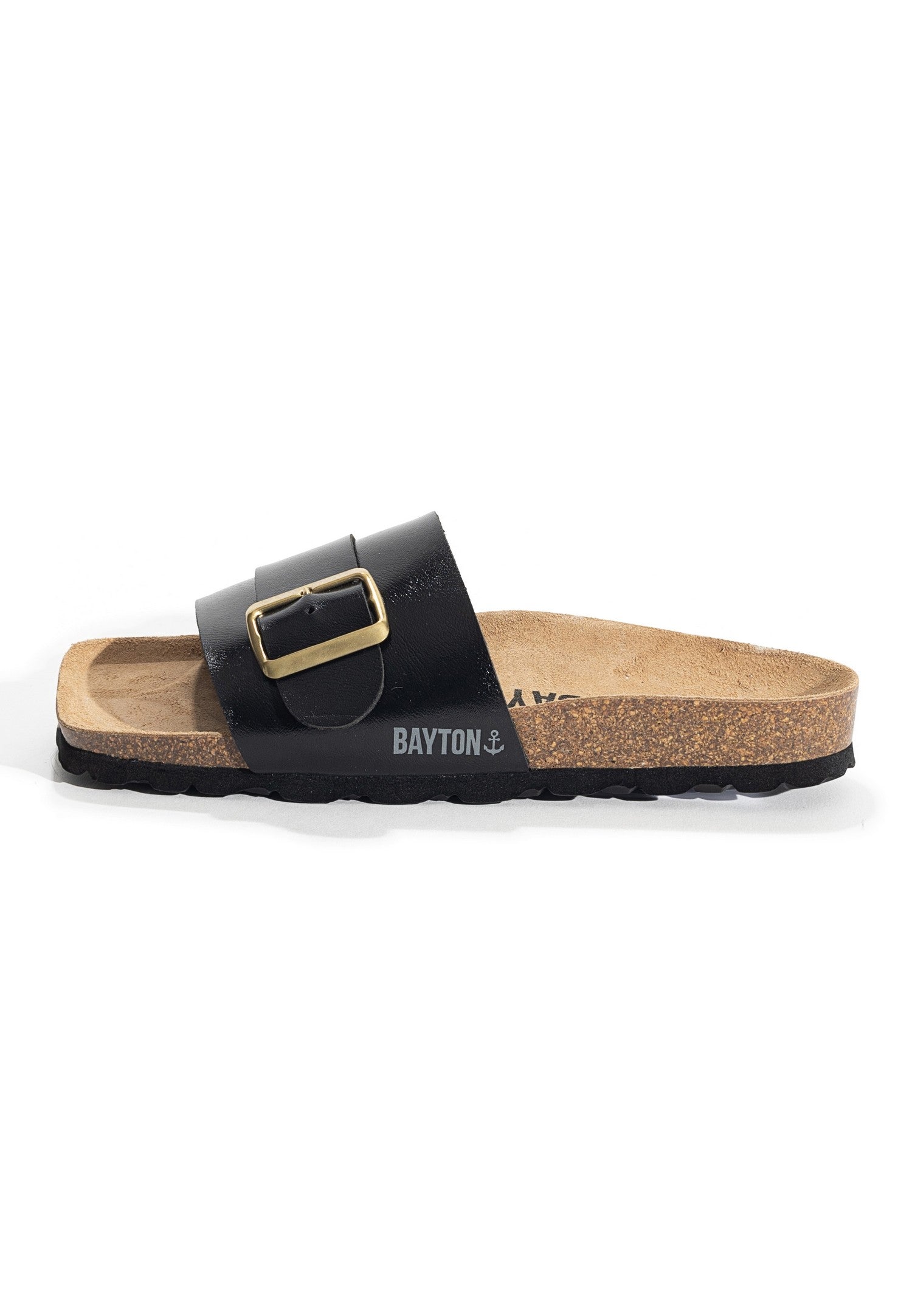 Orense Black 1 Strap Sandals