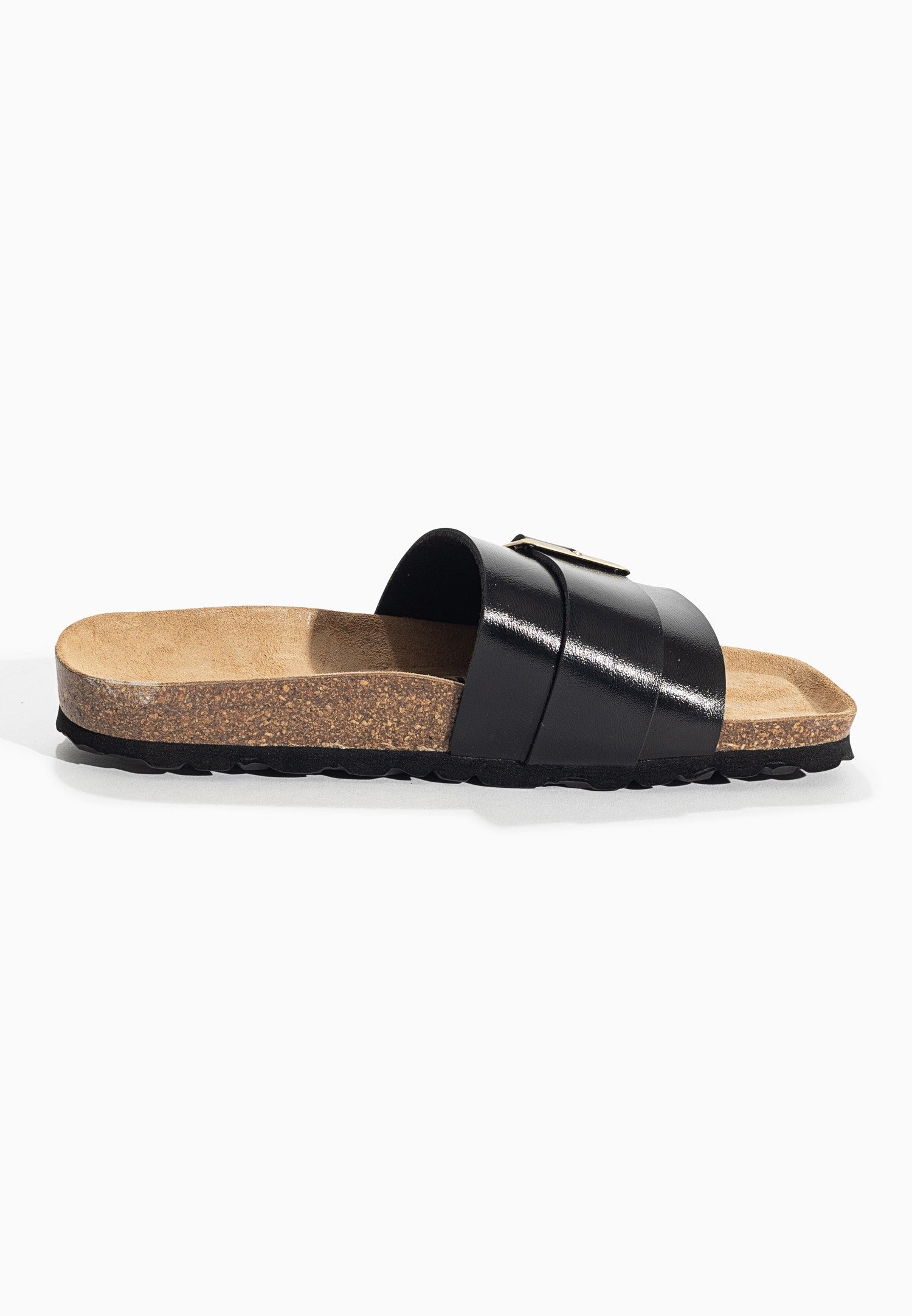 Orense Black 1 Strap Sandals