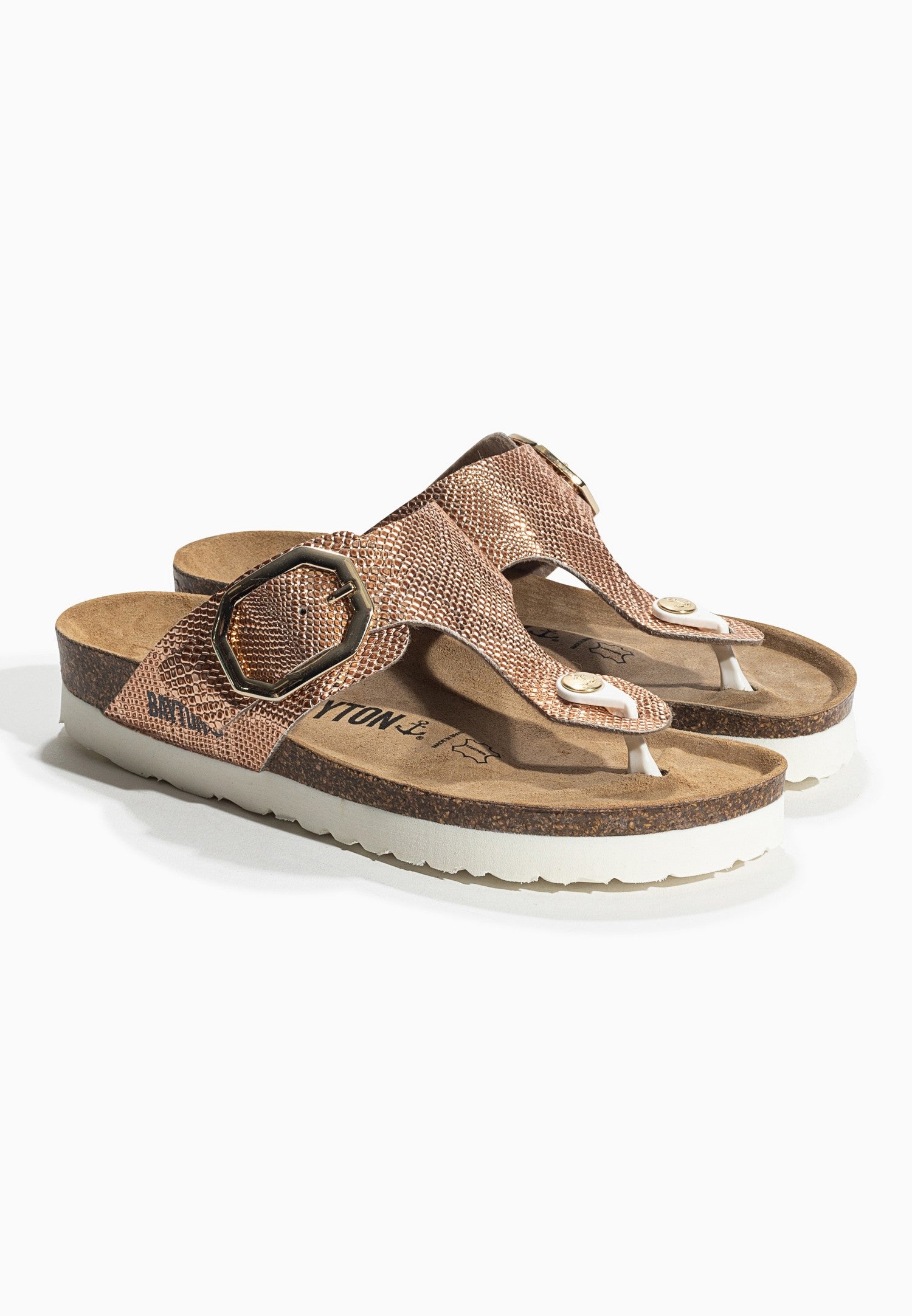 Cairns Rose Gold Toe Post Sandals