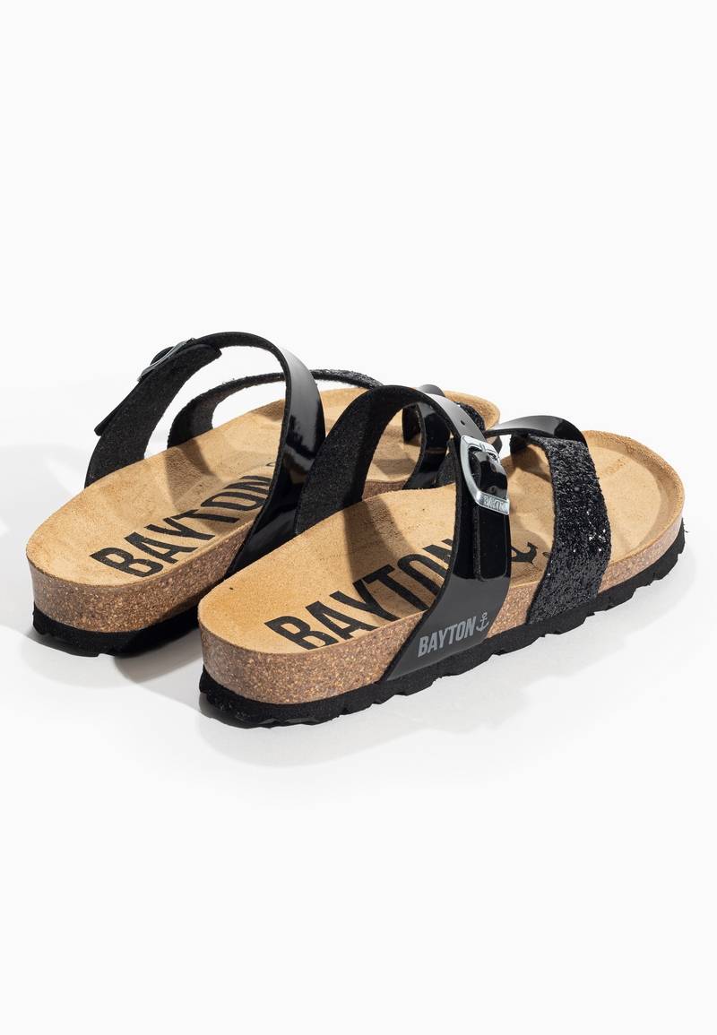 Sandalias Diane Negro y purpurina