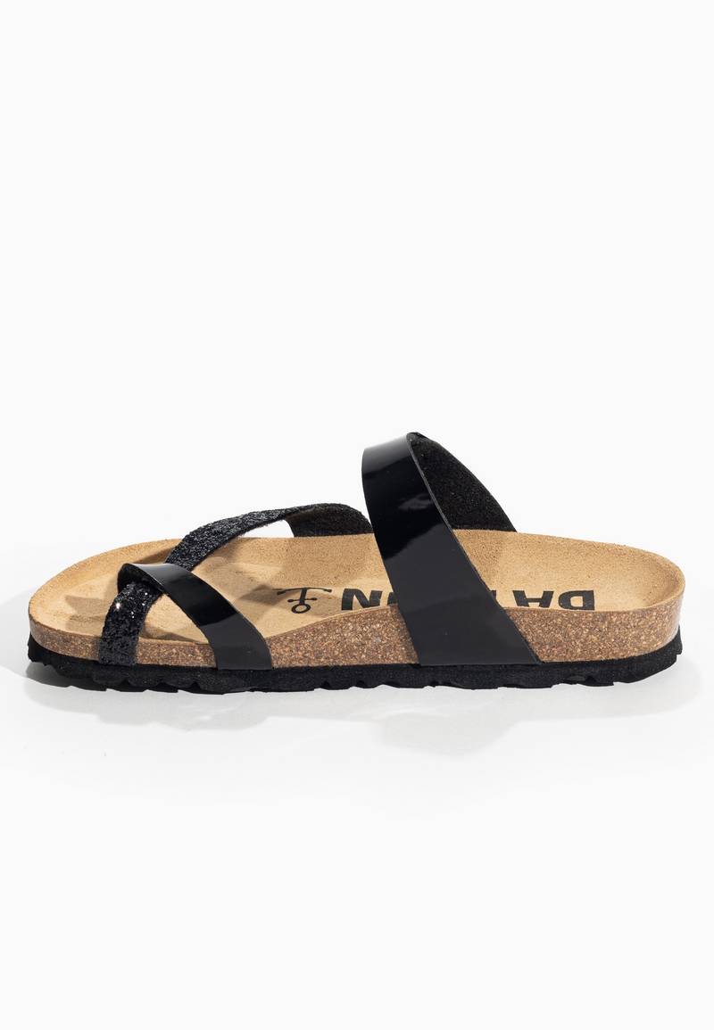 Sandalias Diane Negro y purpurina