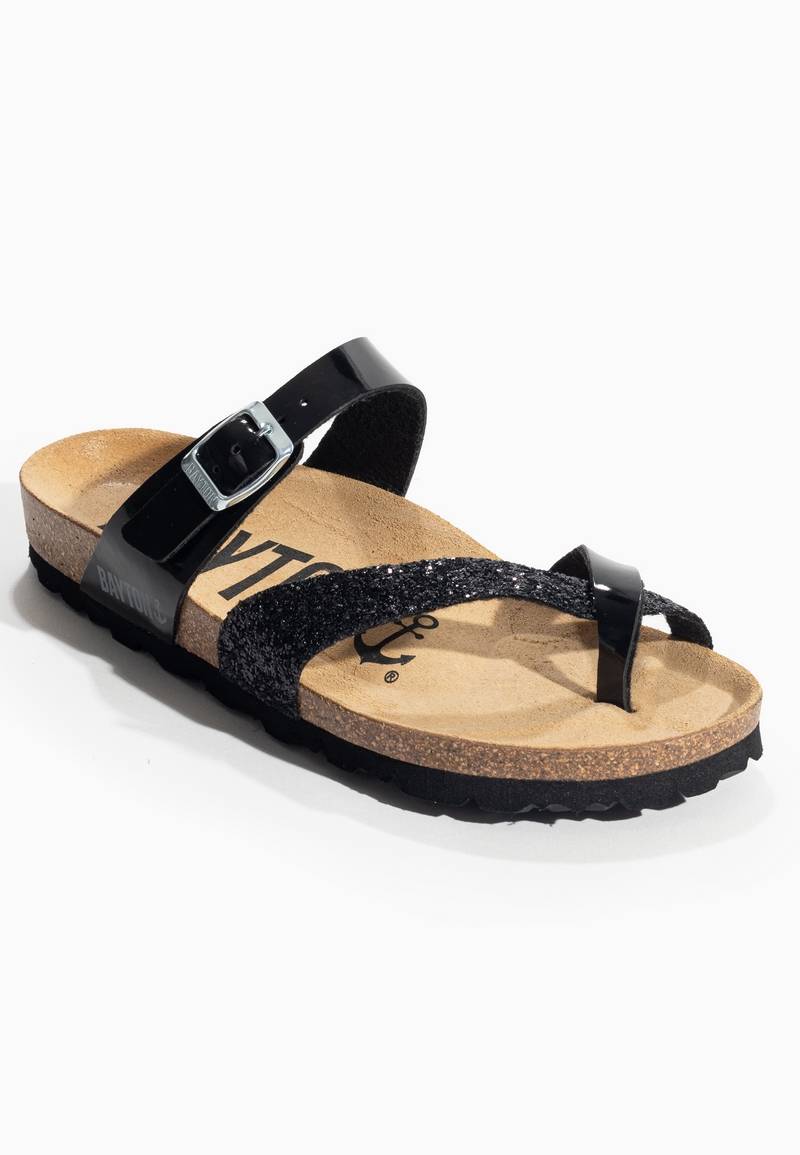 Sandalias Diane Negro y purpurina