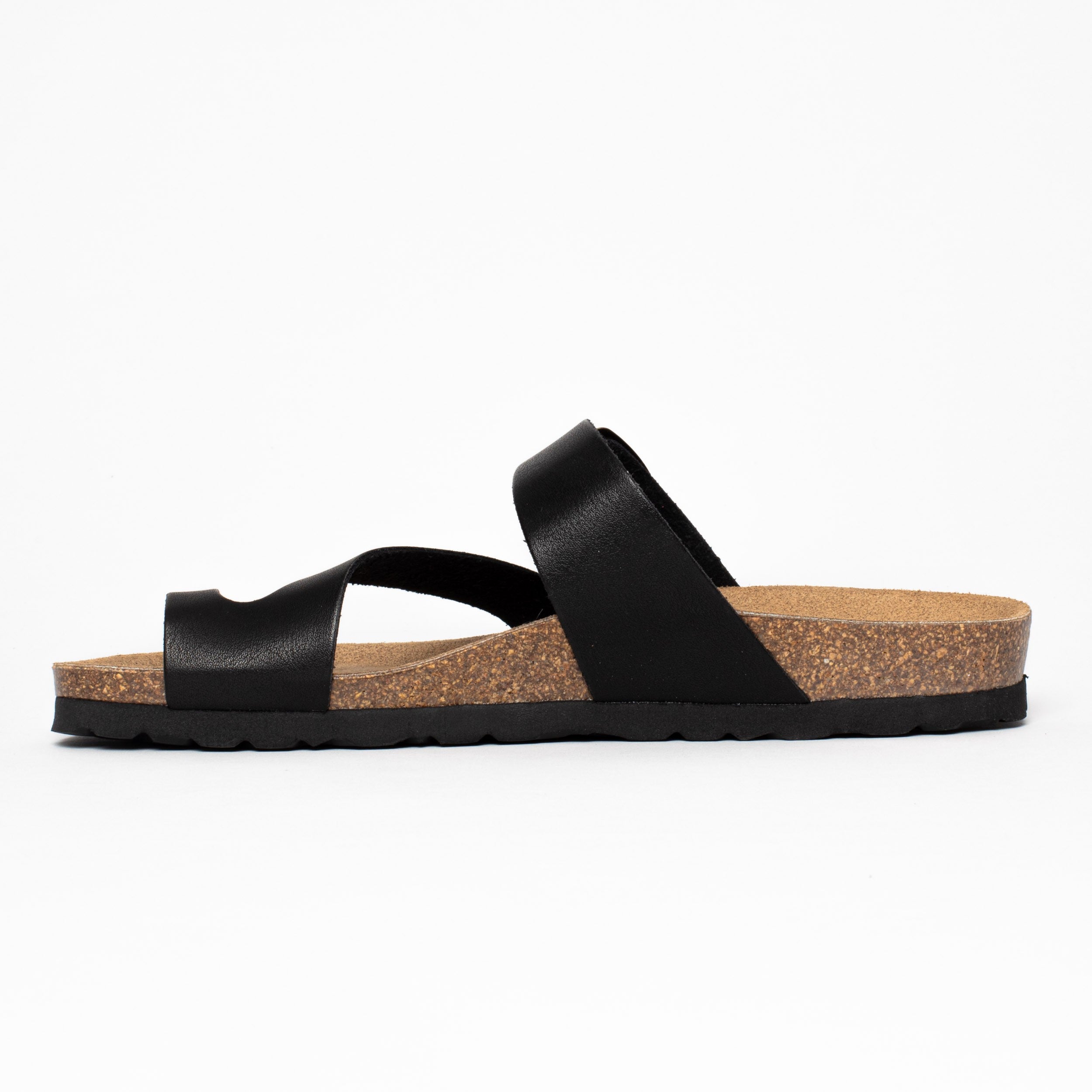 Black Biscaye Toe-Thong Sandals