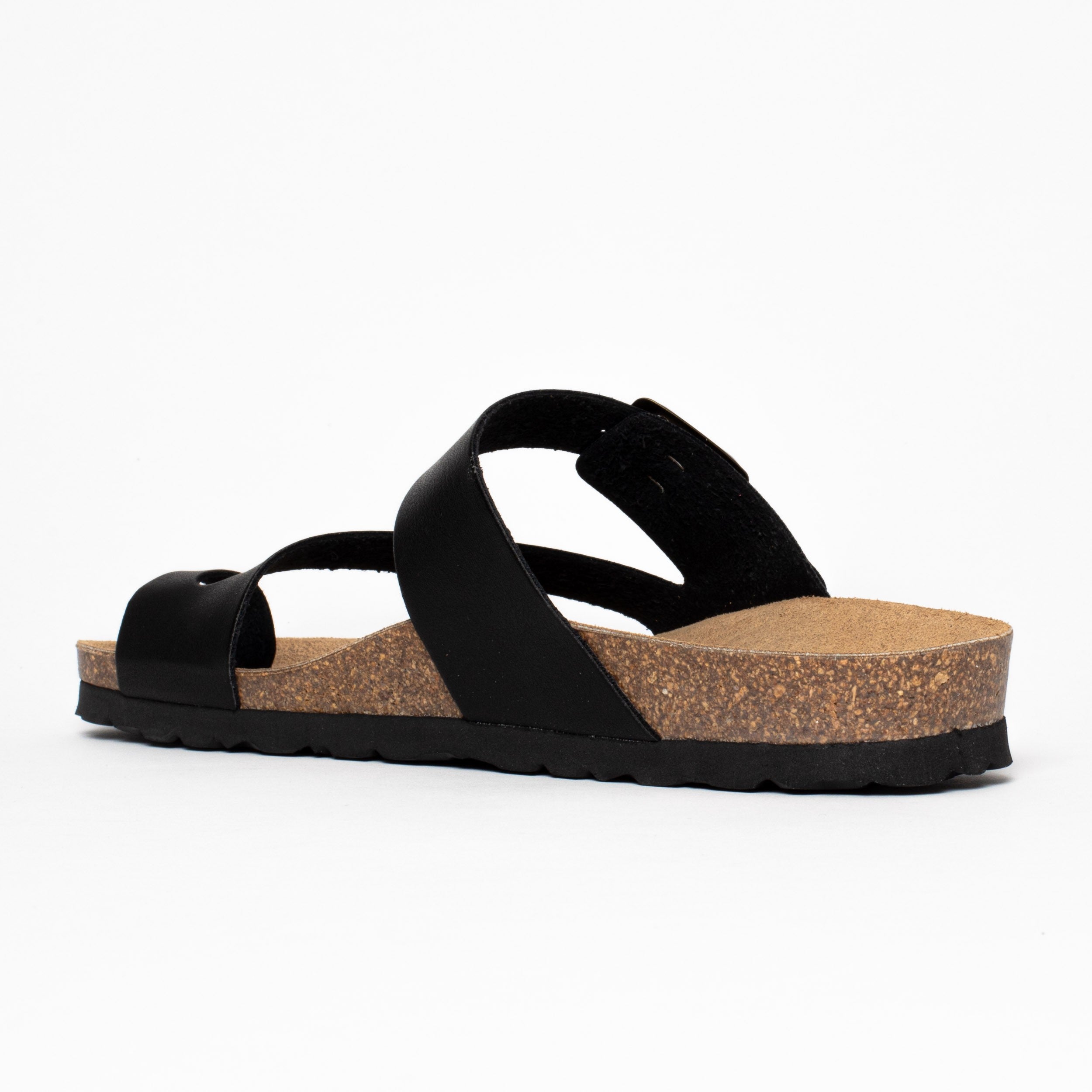 Black Biscaye Toe-Thong Sandals