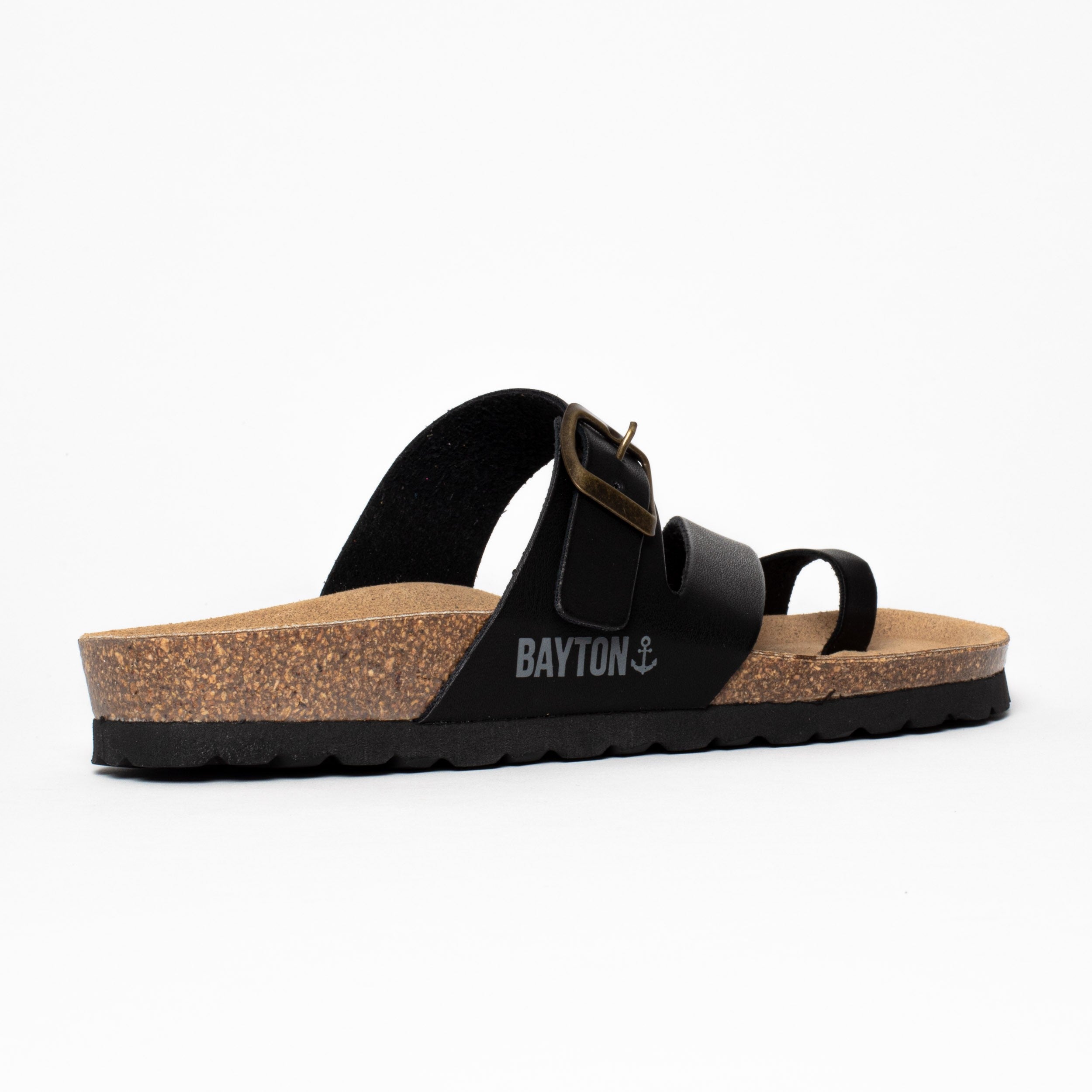 Black Biscaye Toe-Thong Sandals