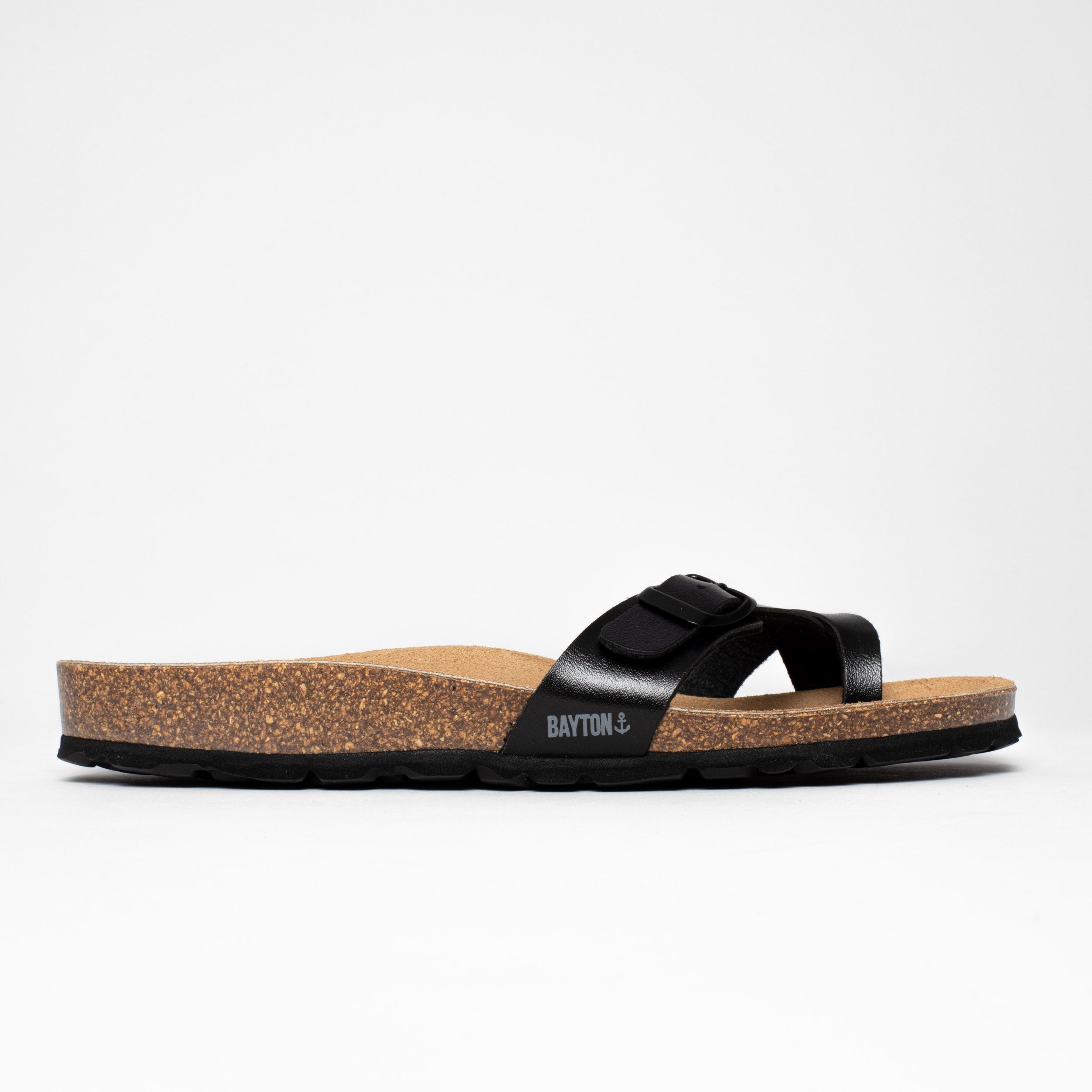 Black Junon Toe-Strap Sandals