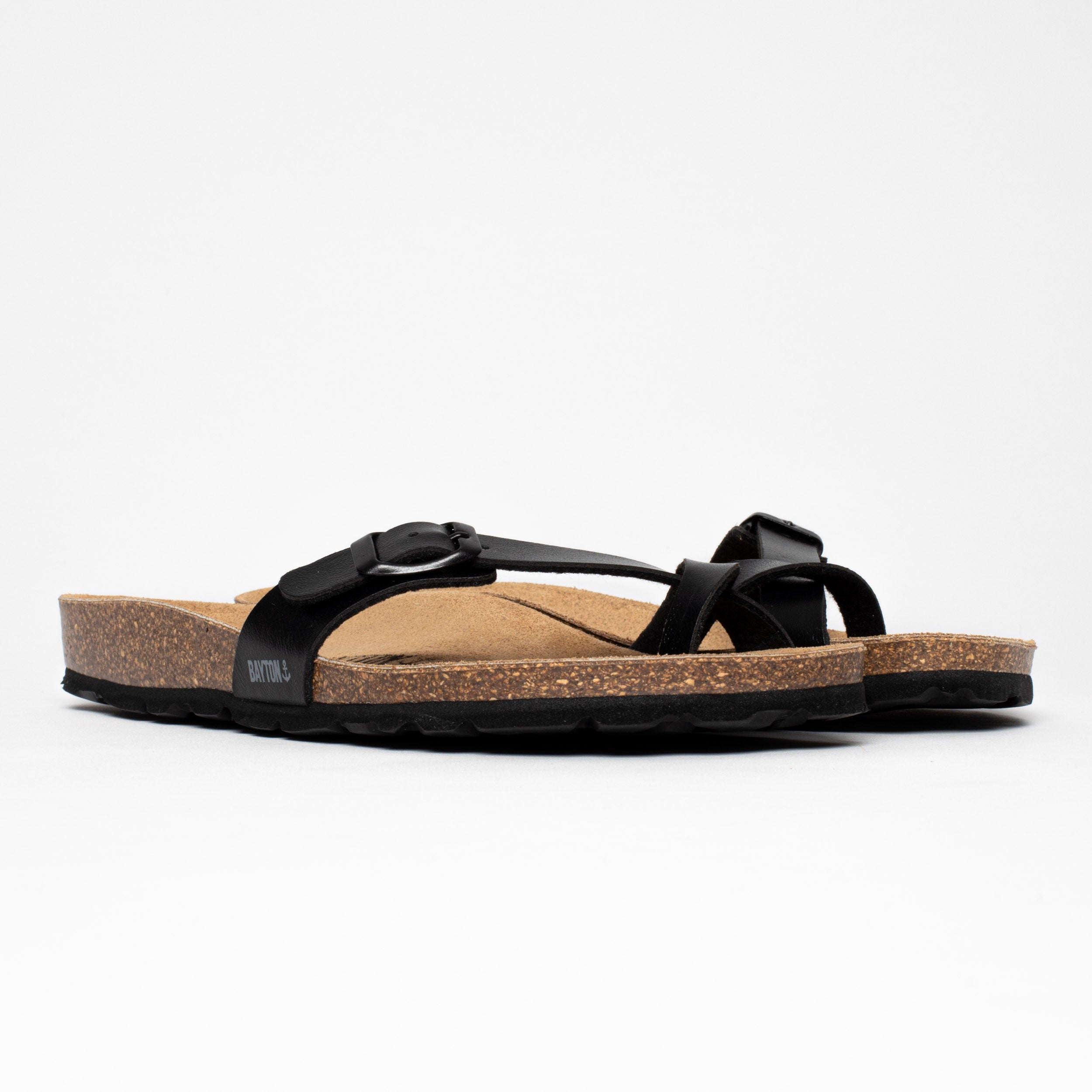 Black Junon Toe-Strap Sandals