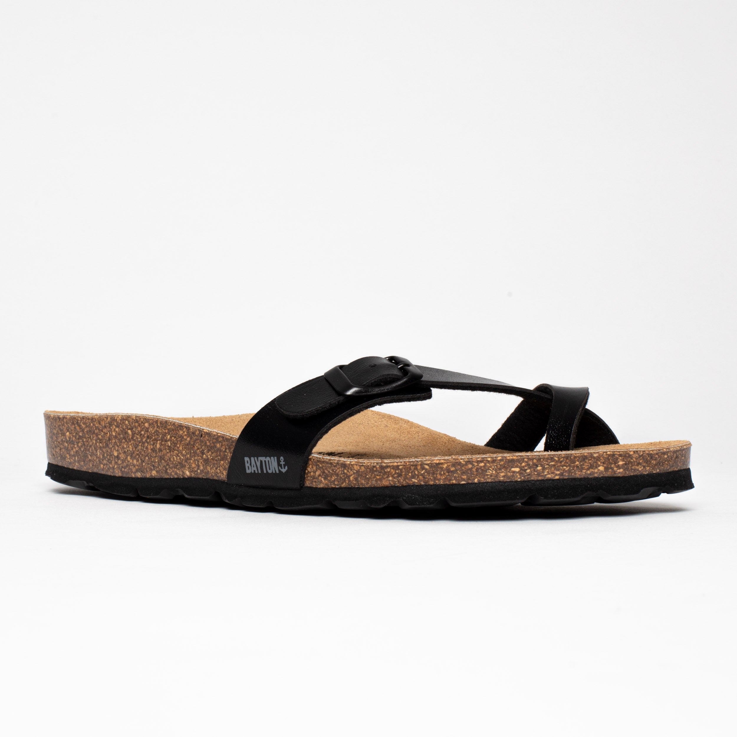 Black Junon Toe-Strap Sandals