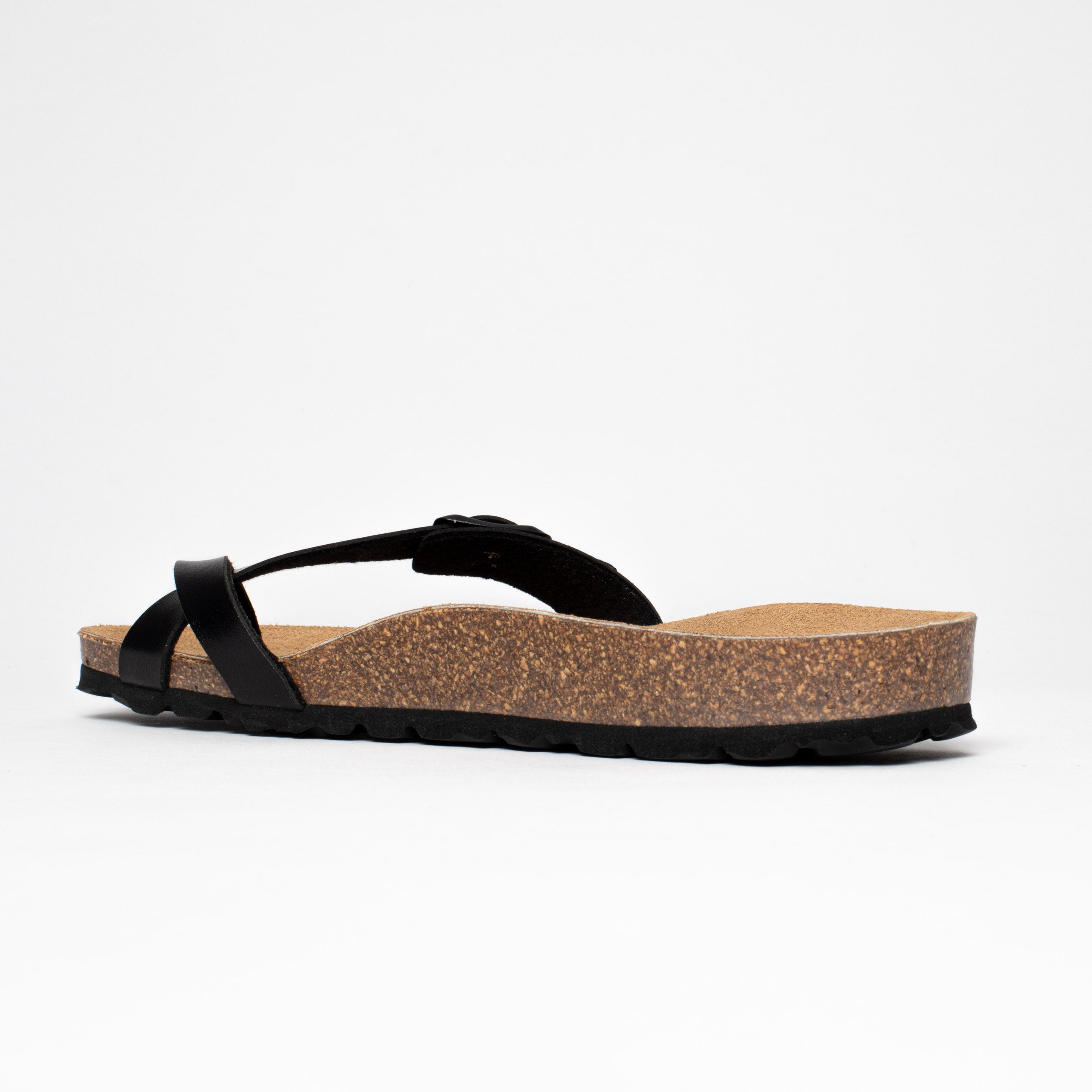 Black Junon Toe-Strap Sandals