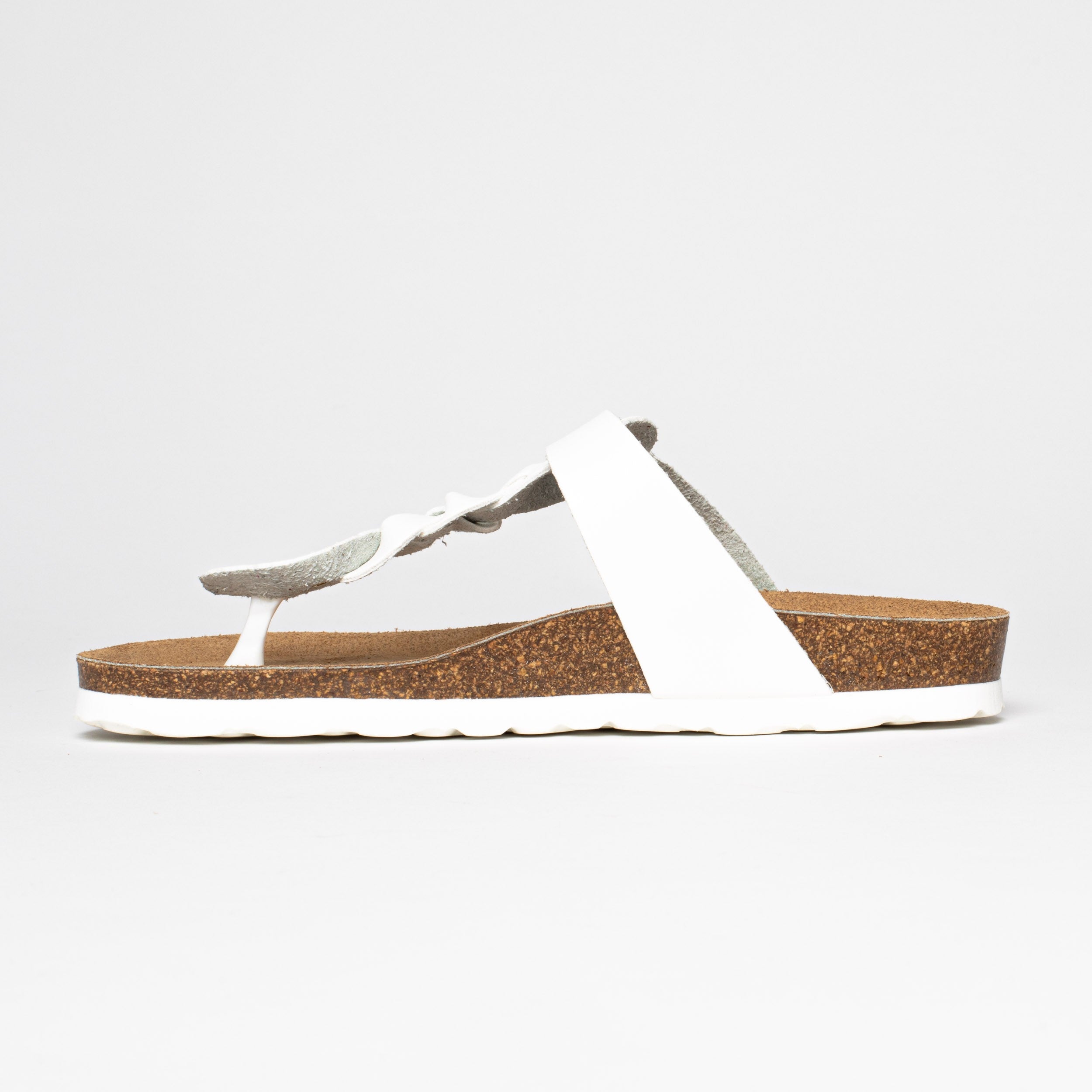 Huelva White Toe-Thong Sandals