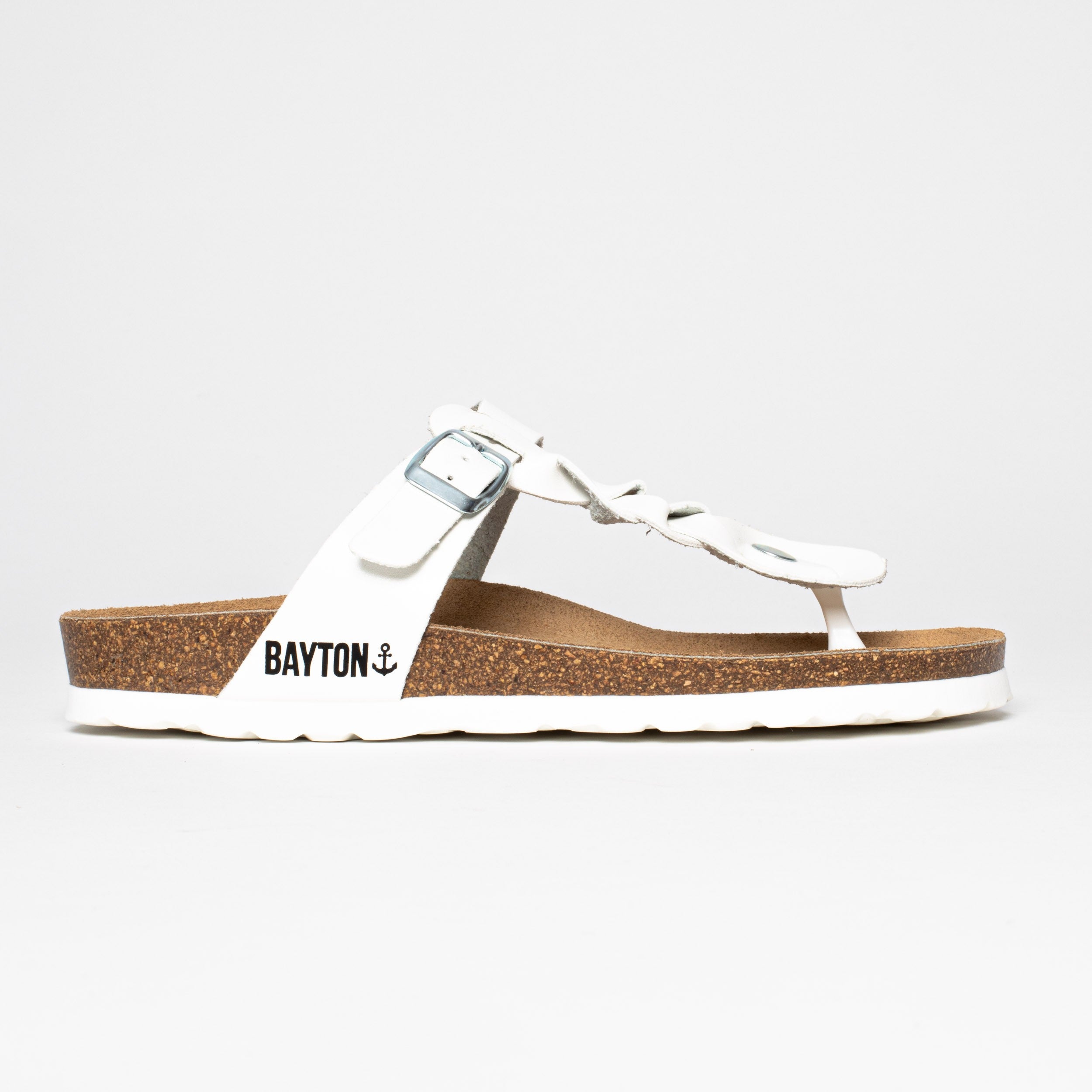 Huelva White Toe-Thong Sandals