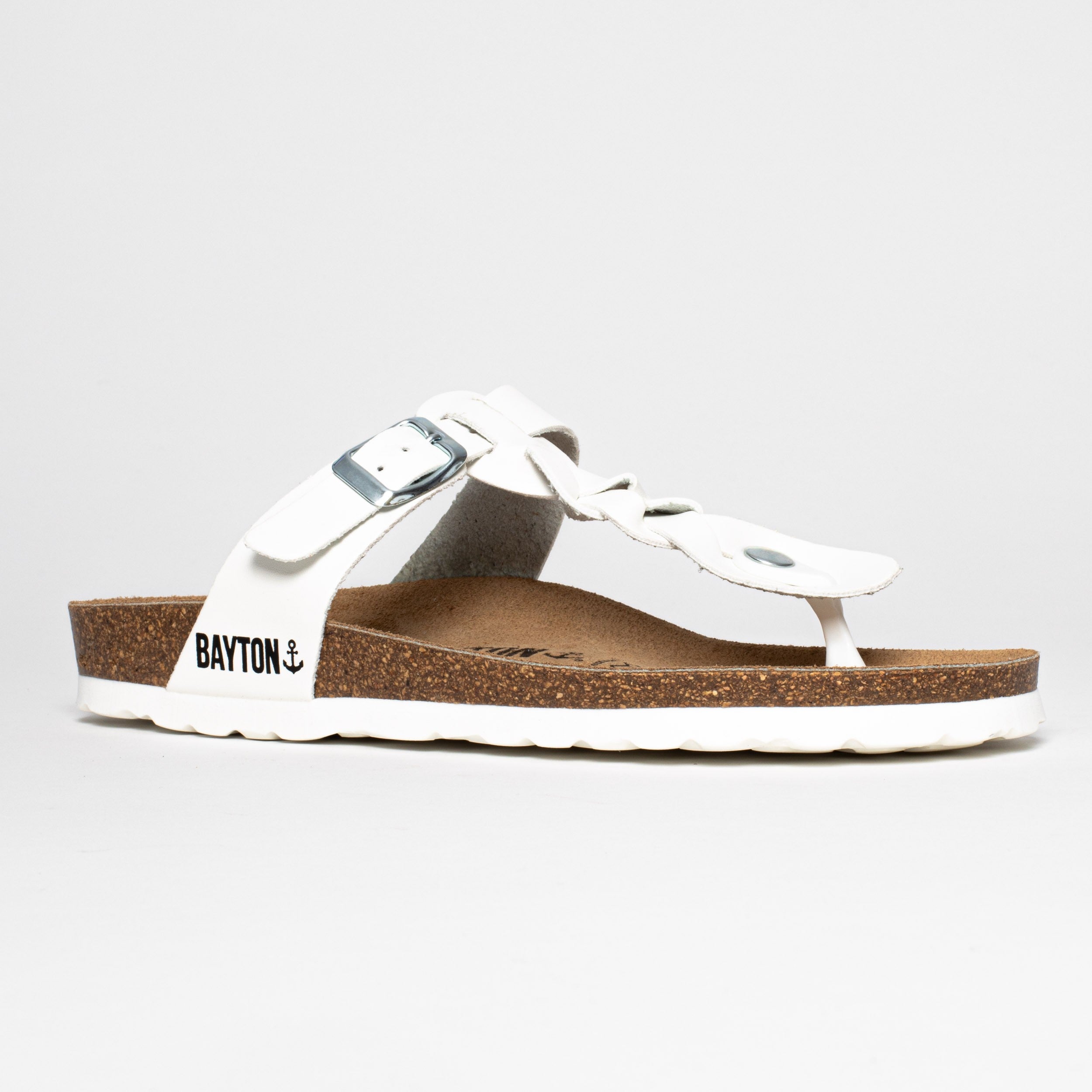 Huelva White Toe-Thong Sandals